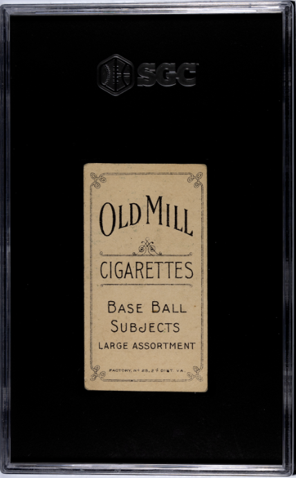 1909-11 T206 OLD MILL Walter Johnson Hands At Chest SGC 3 VG Well Centered