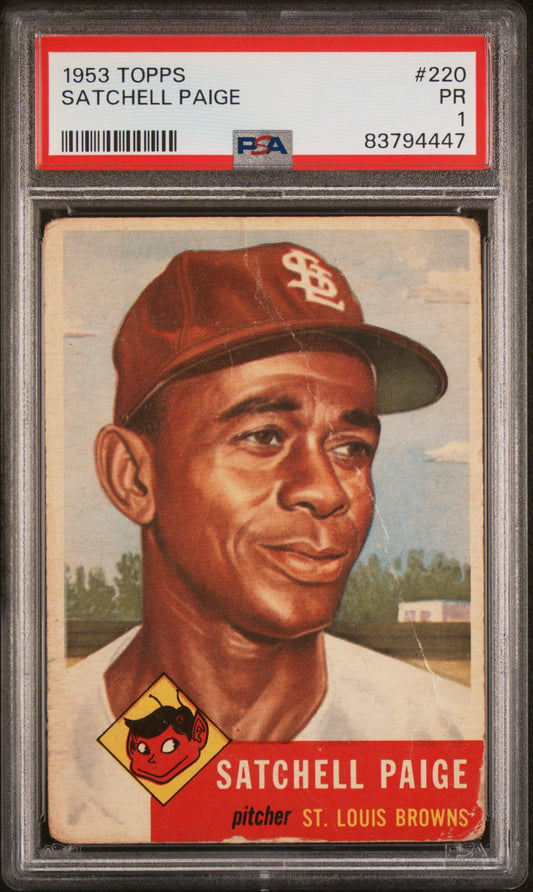 1953 Topps #220 Satchell Satchel Paige PSA 1 Nice Color New Label