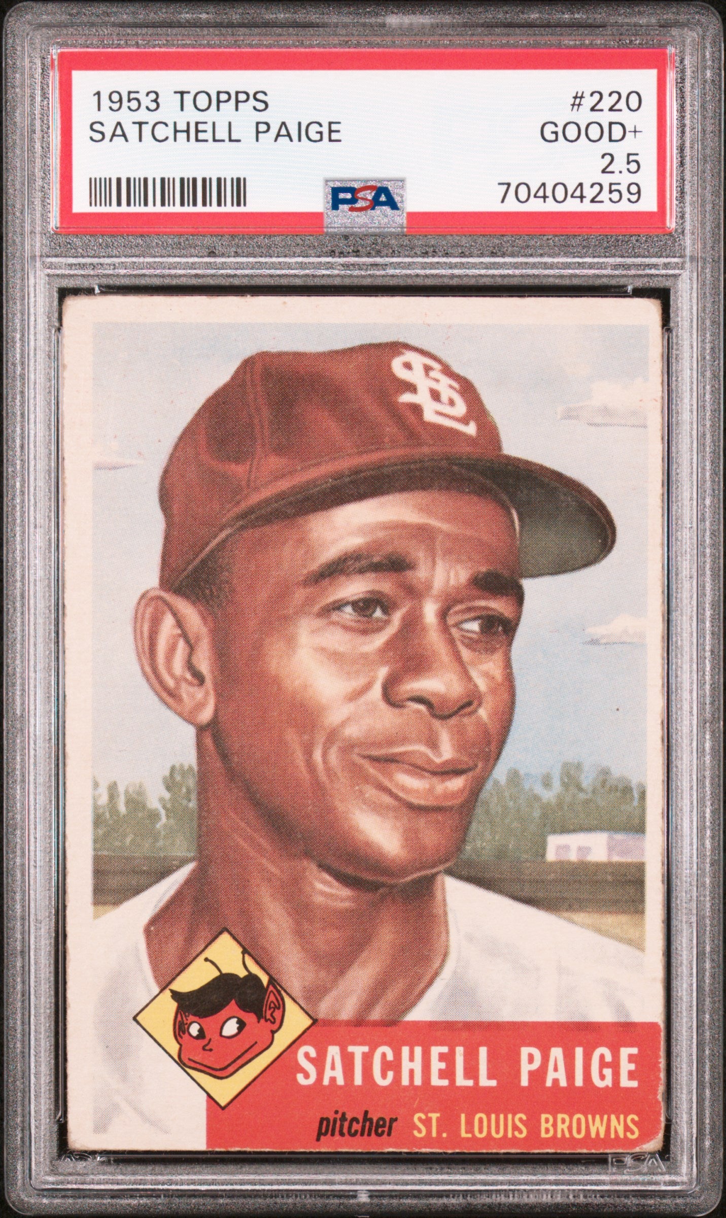 1953 Topps #220 Satchell Satchel Paige PSA 2.5 GD+ Nice Color New Label