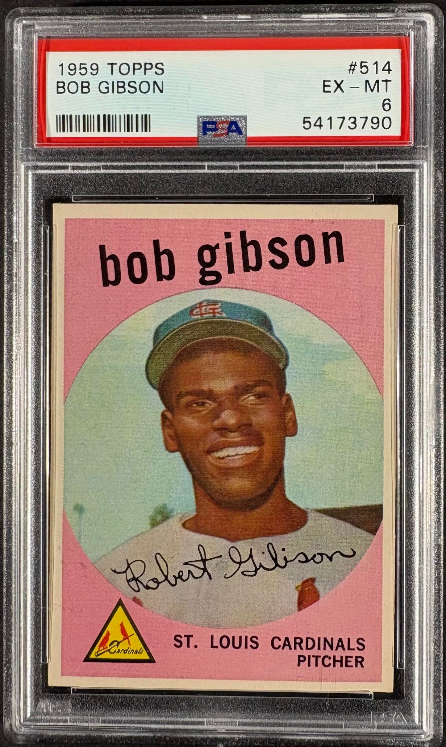 1959 Topps #514 Bob Gibson PSA 6 EX-MT PWCC-E TOP 15% STUNNING EYE APPEAL