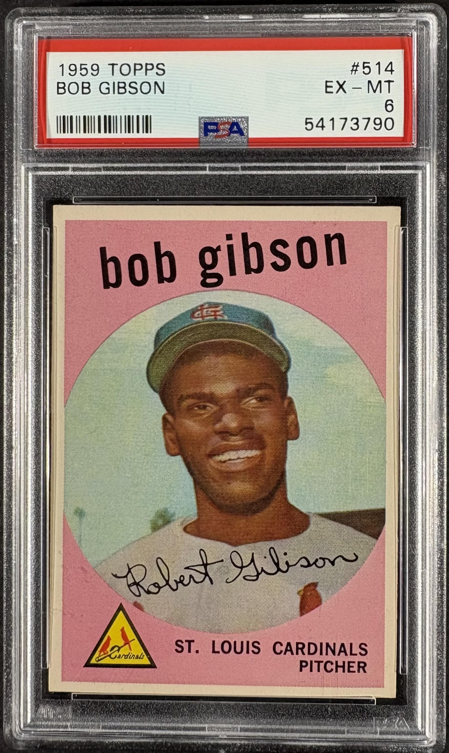 1959 Topps #514 Bob Gibson PSA 6 EX-MT PWCC-E TOP 15% STUNNING EYE APPEAL