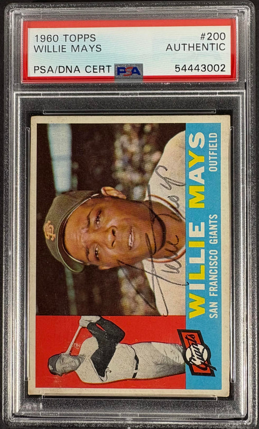 1960 Topps #200 Willie Mays PSA Authentic Well Centered AUTO Autographed