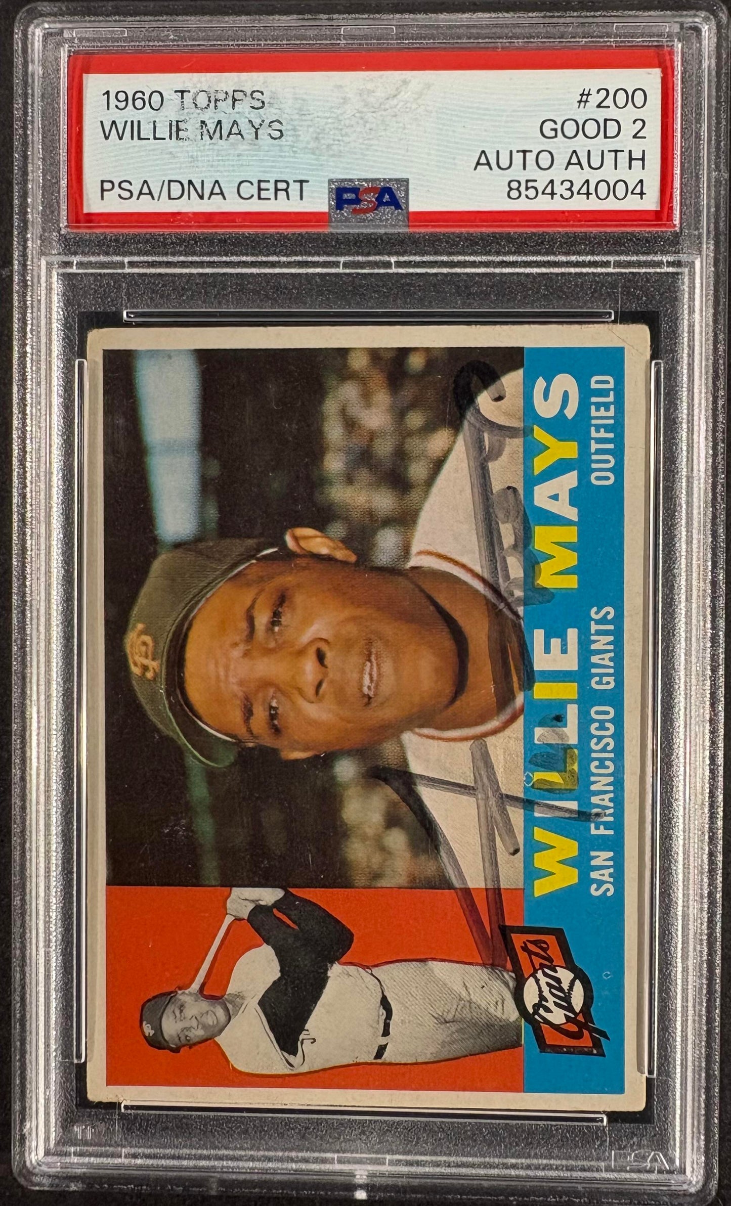 1960 Topps #200 Willie Mays PSA 2 GD Well Centered AUTO Autographed