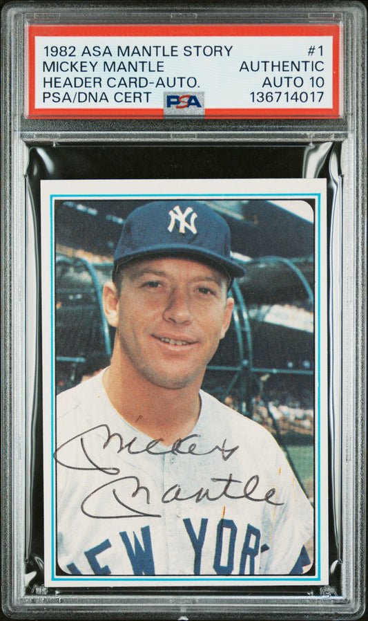 1982 ASA The Mickey Mantle Story #1 Mickey Mantle PSA 10 AUTO Autograph