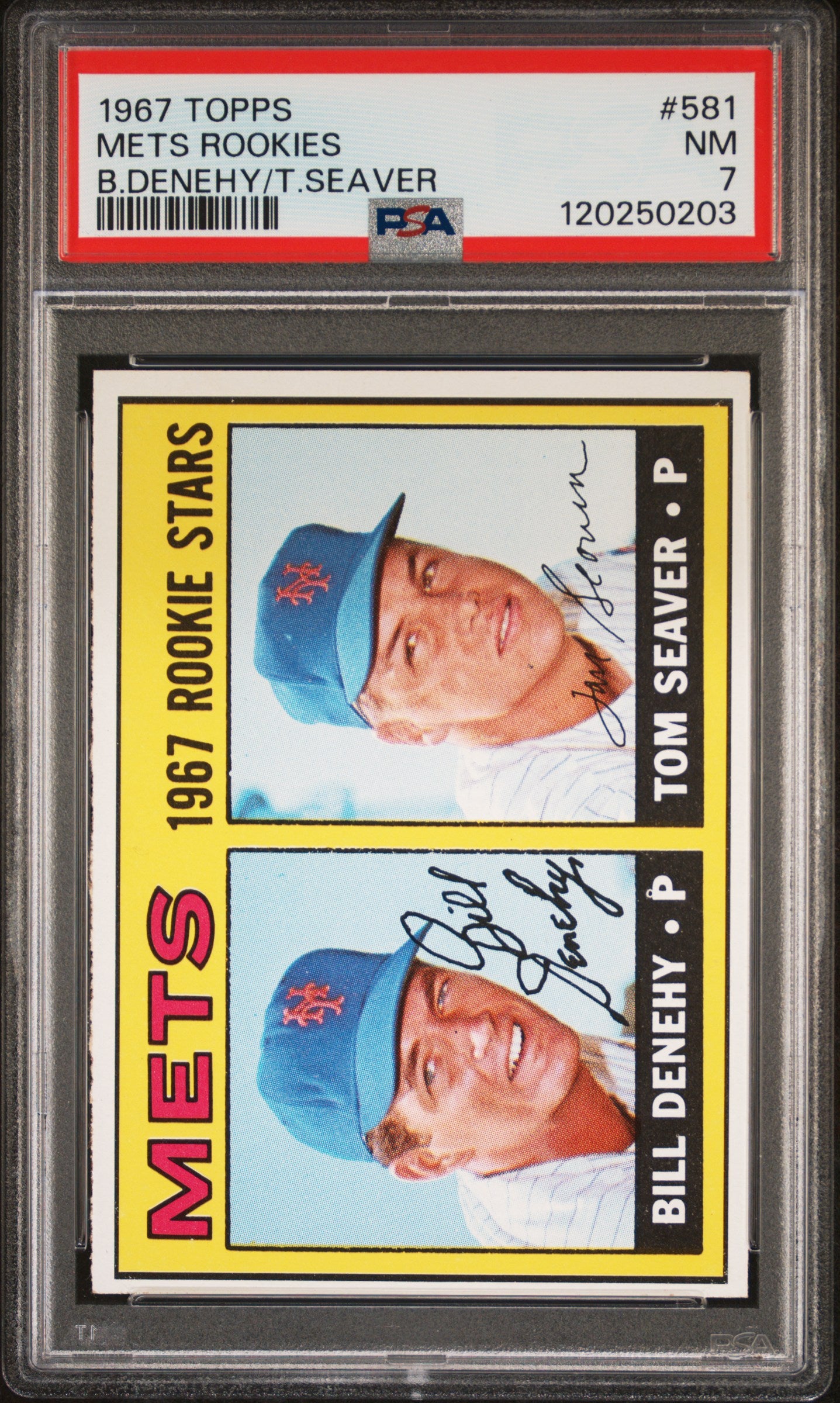 1967 Topps #581 Tom Seaver RC Rookie PSA 7 NM Near Mint New Label