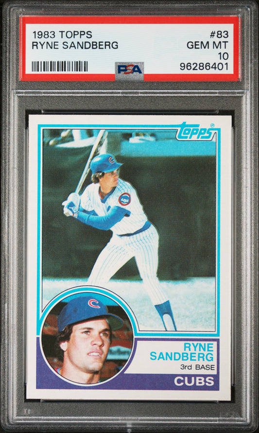 1983 Topps #83 Ryne Sandberg RC Rookie PSA 10 GEM MINT New Label