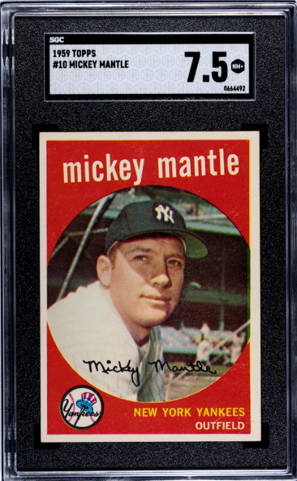 1959 Topps #10 Mickey Mantle SGC 7.5 NM+ High Grade Fantastic Color