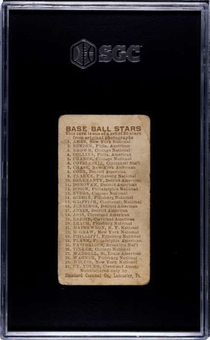 1910 Standard Caramel Co. (E93) Ty Cobb SGC 1.5 Nice Color