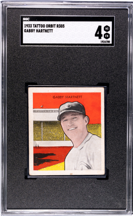 1933 Tattoo Orbit R305 (R305) Gabby Hartnett SGC 4 VG-EX