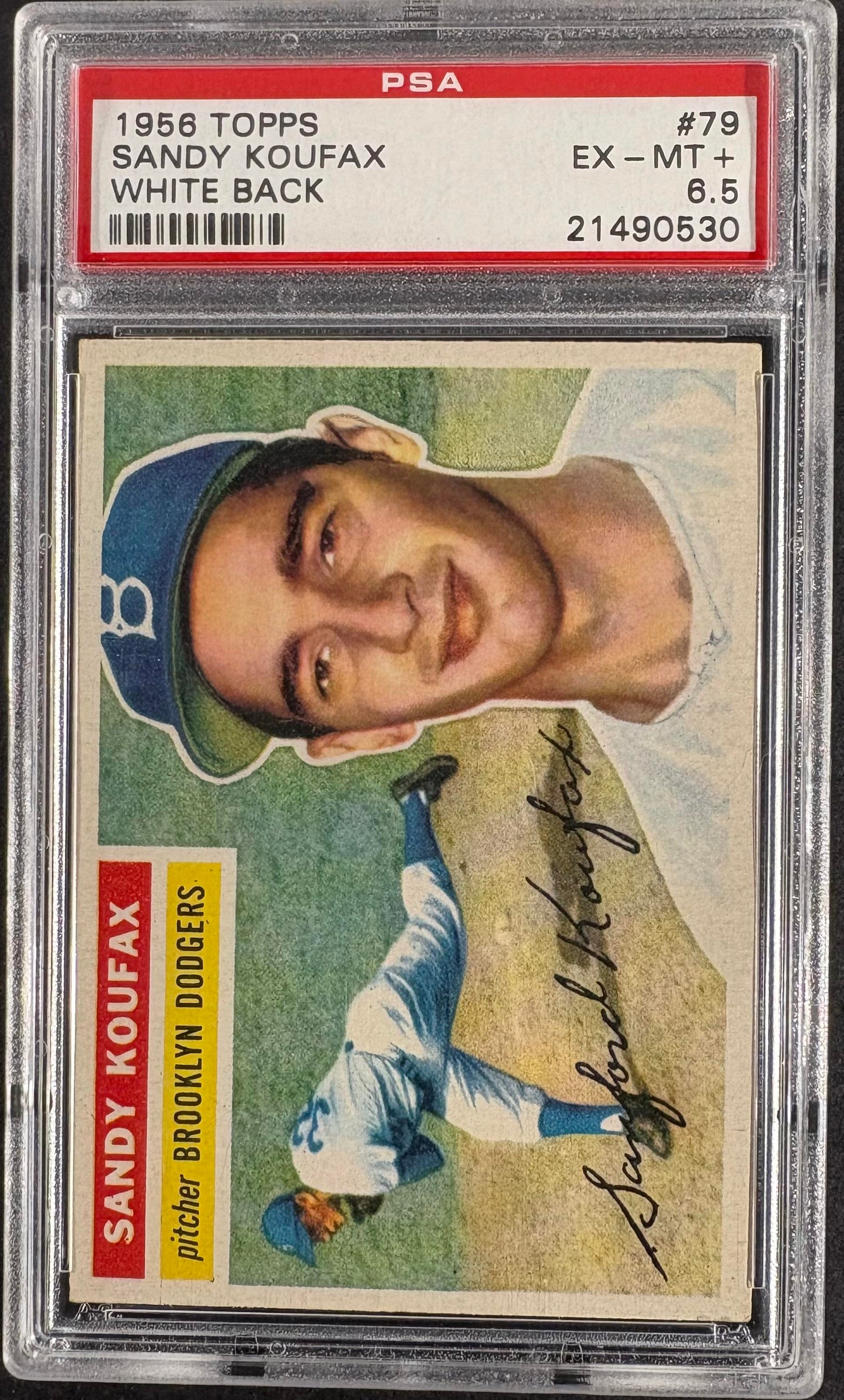 1956 Topps #79 Sandy Koufax White Back PSA 6.5 EX-MT+ CENTERED