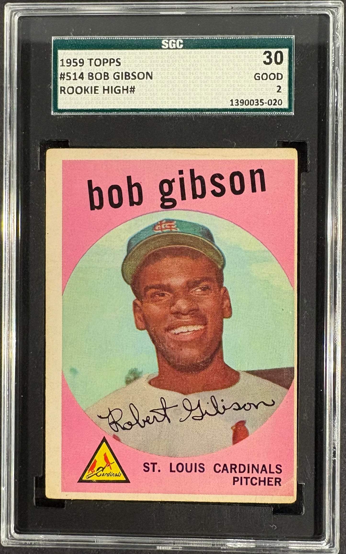 1959 Topps #514 Bob Gibson SGC 2 GD Nice Color