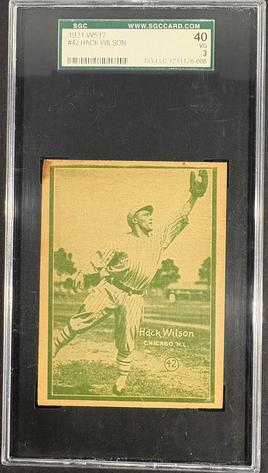 1931 W517 #42 Hack Wilson SGC 3 VG