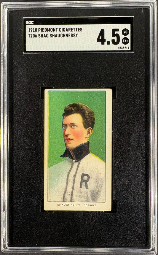 1909-11 T206 Piedmont 350/25 Shag Shaughnessy SGC 4.5 VG-EX+ Nice Color