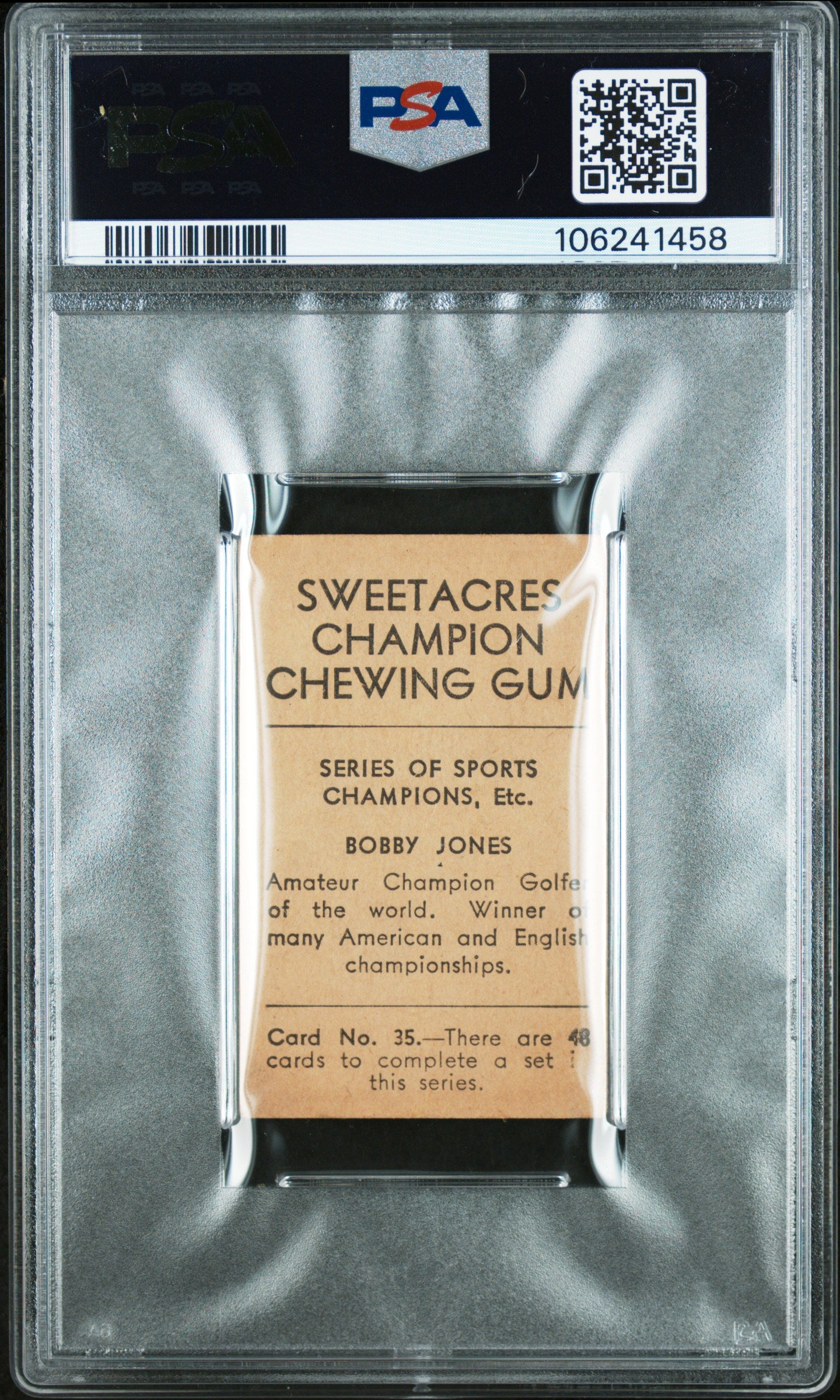 1932 Sweetacres Sports Champions #35 Bobby Jones PSA 2.5 GD+ New Label