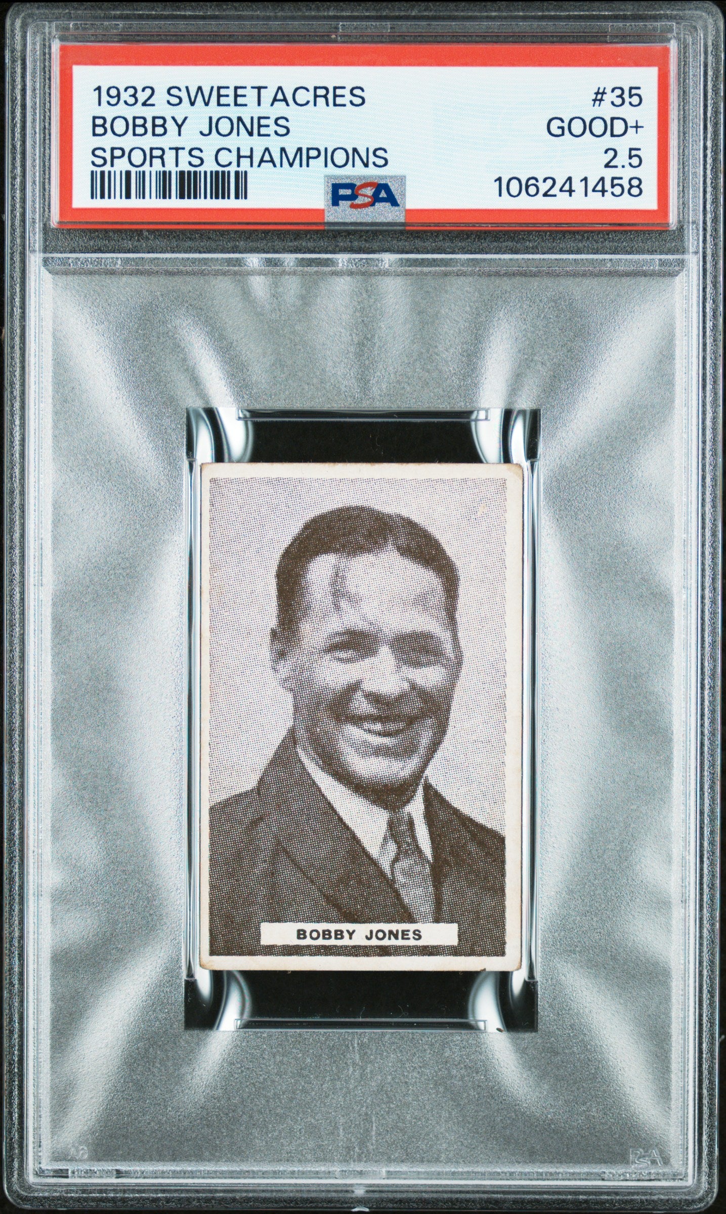 1932 Sweetacres Sports Champions #35 Bobby Jones PSA 2.5 GD+ New Label
