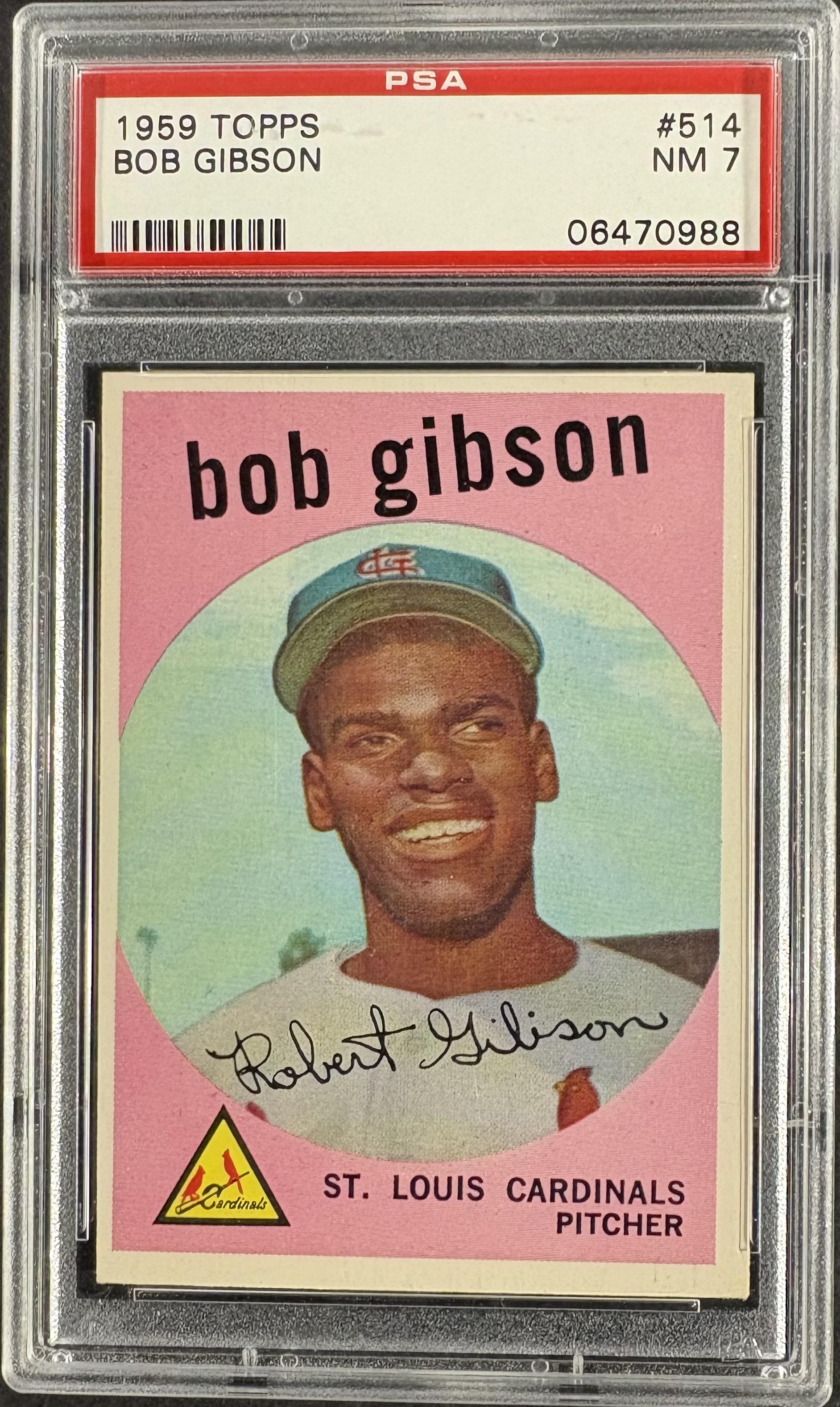 1959 Topps #514 Bob Gibson RC Rookie PSA 7 NM Near Mint Nice Color