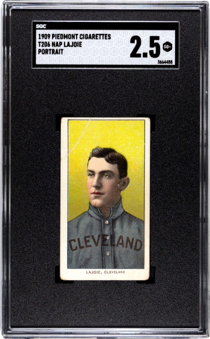 1909 T206 Piedmont 150 Napoleon Nap Lajoie Portrait SGC 2.5 GD+ Nice Color