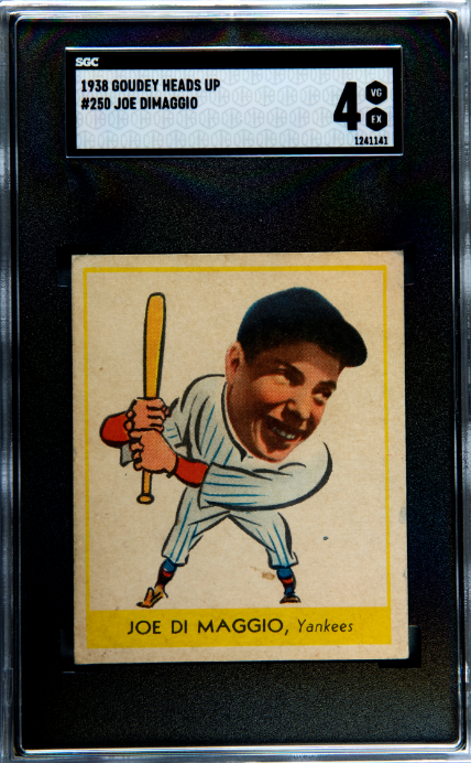 1938 Goudey Heads Up #250 Joe DiMaggio RC Rookie SGC 4 VG-EX