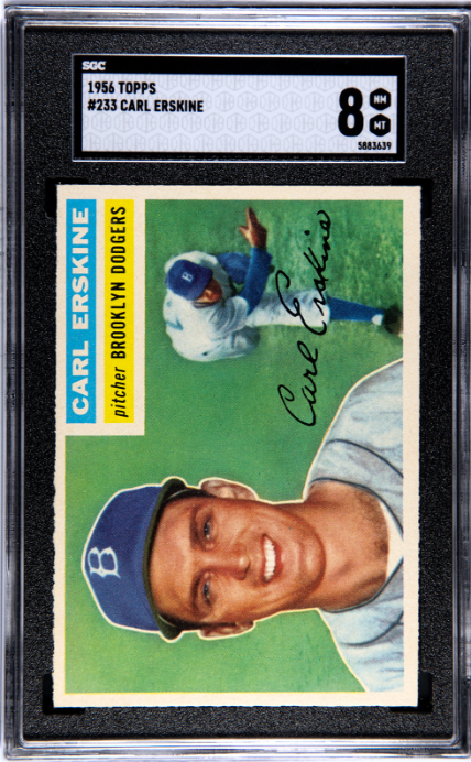 1956 Topps #233 Carl Erskine SGC 8 NM-MT High Grade SHARP