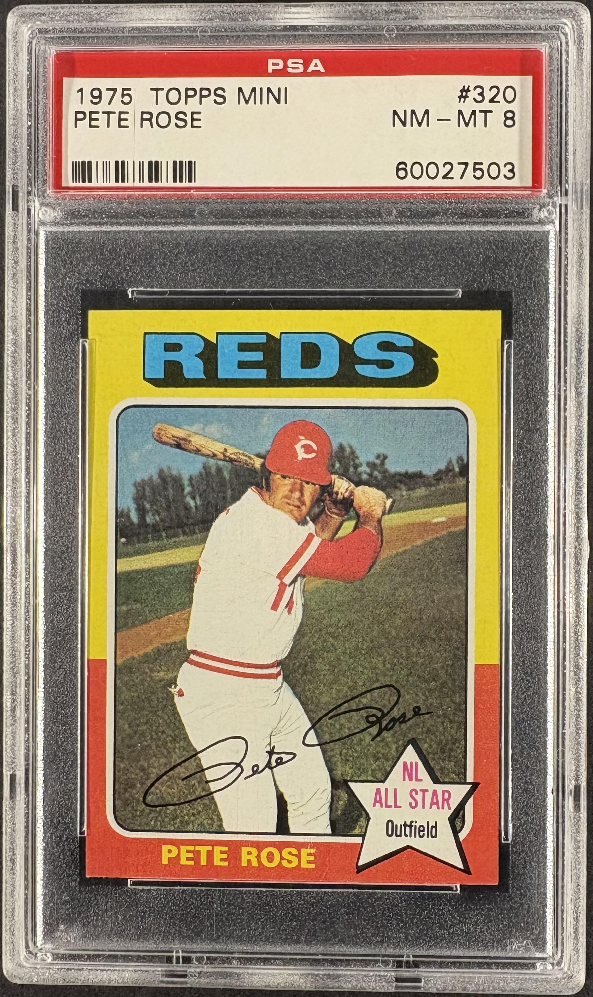 1975 Topps Mini #320 Pete Rose PSA 8 NM-MT