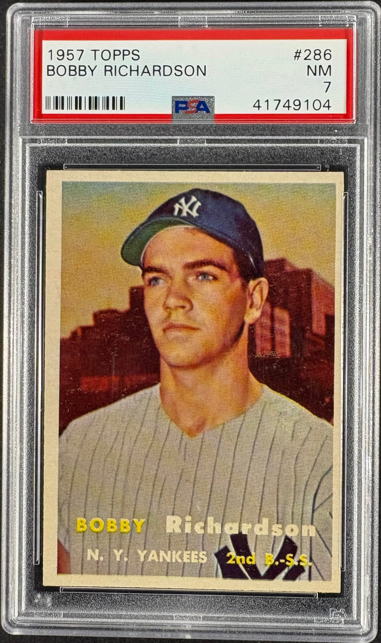 1957 Topps #286 Bobby Richardson RC Rookie PSA 7 NM Near Mint New Label