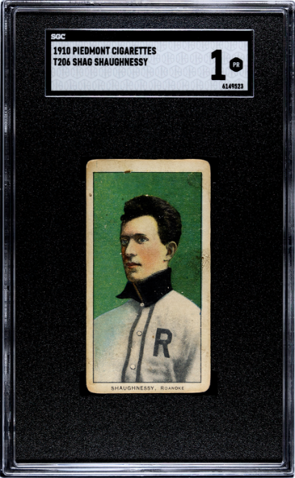 1910 T206 Piedmont 350/25 Shag Shaughnessy SGC 1