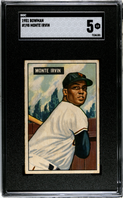 1951 Bowman #198 Monte Irvin RC Rookie SGC 5 EX Well Centered