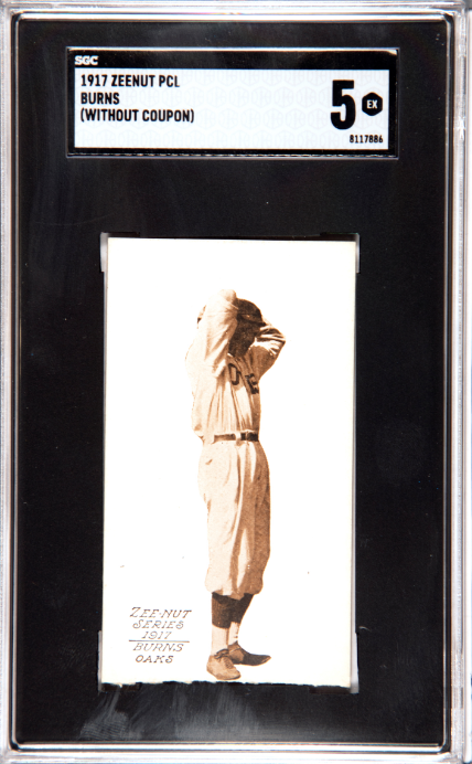 1917 Zeenut PCL Pacific Coast League Bill Burns SGC 5 EX HIGHEST GRADED