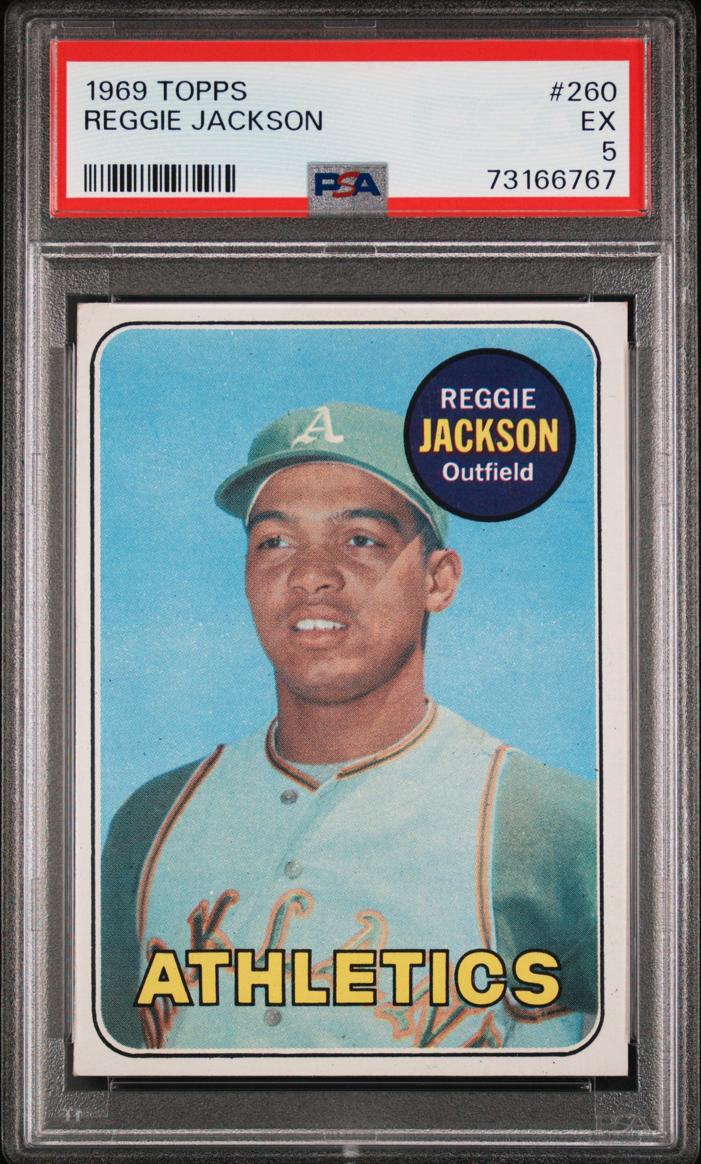 1969 Topps #260 Reggie Jackson RC Rookie PSA 5 EX New Label