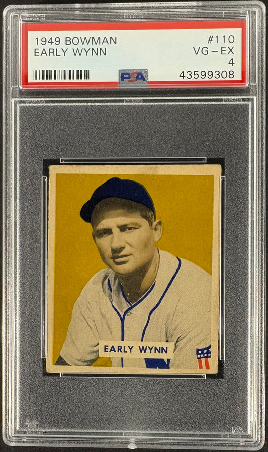 1949 Bowman #110 Early Wynn RC Rookie PSA 4 VG-EX New Label