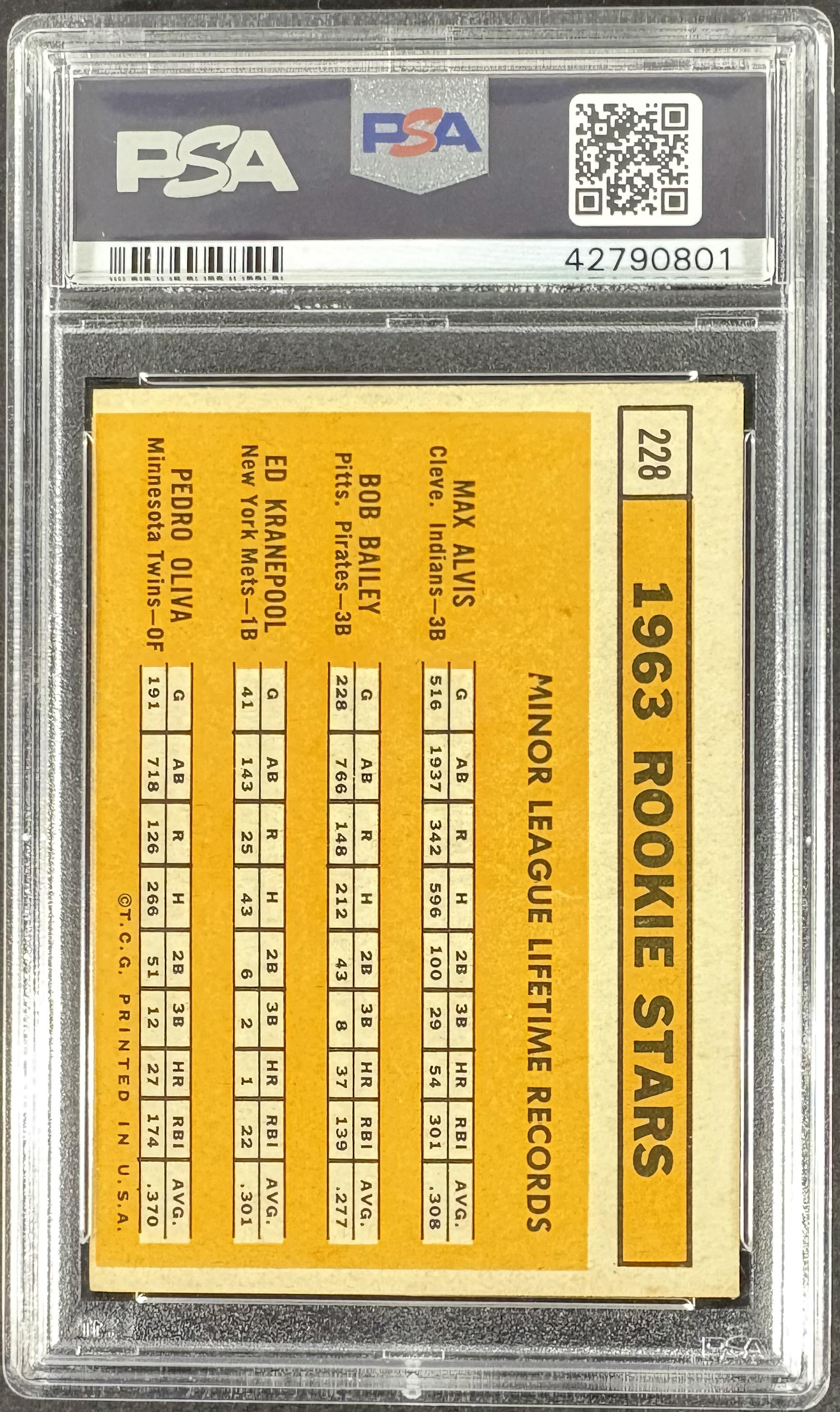 1963 Topps #228 Pedro Tony Oliva RC Rookie PSA 5 EX New Label