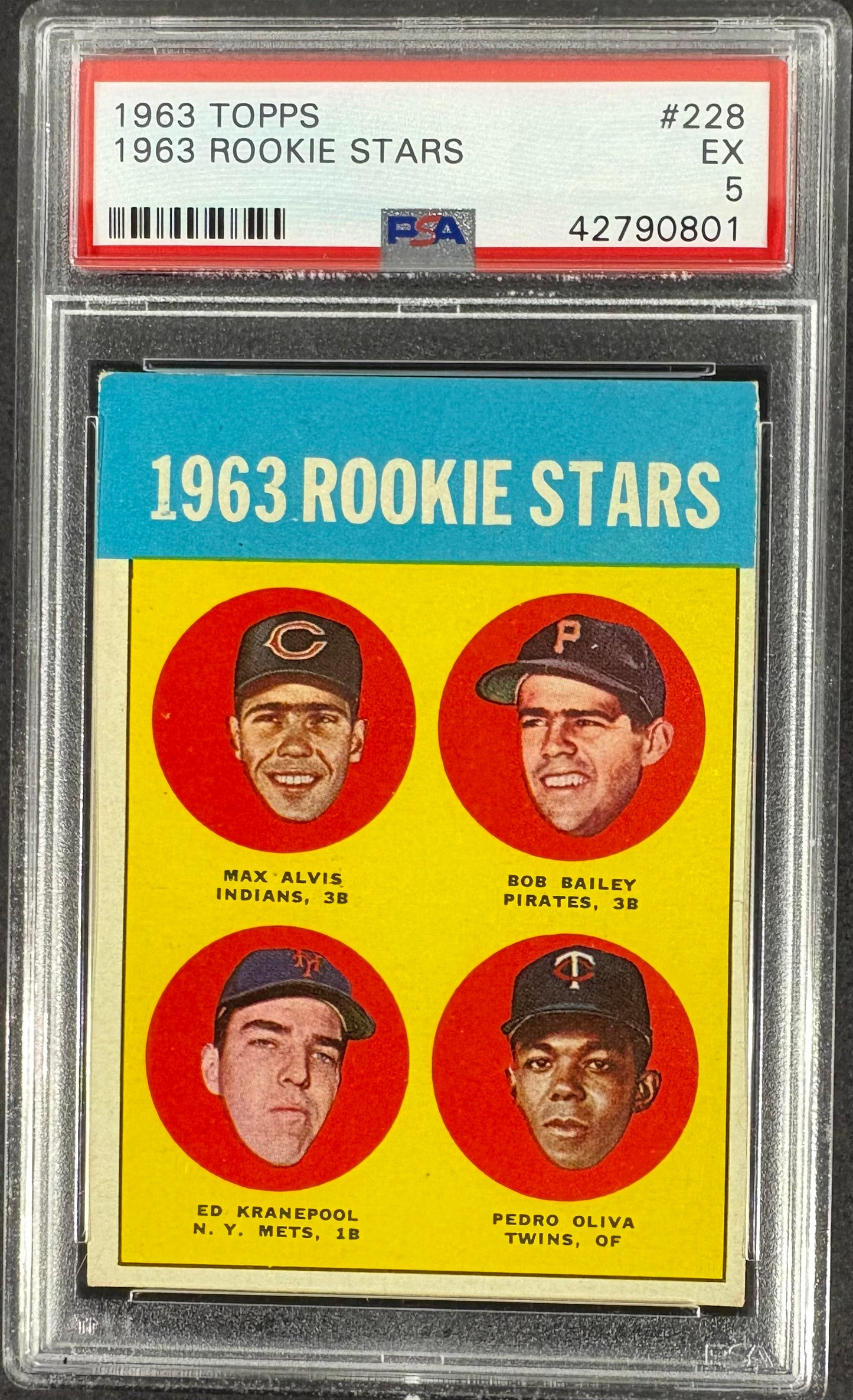 1963 Topps #228 Pedro Tony Oliva RC Rookie PSA 5 EX New Label