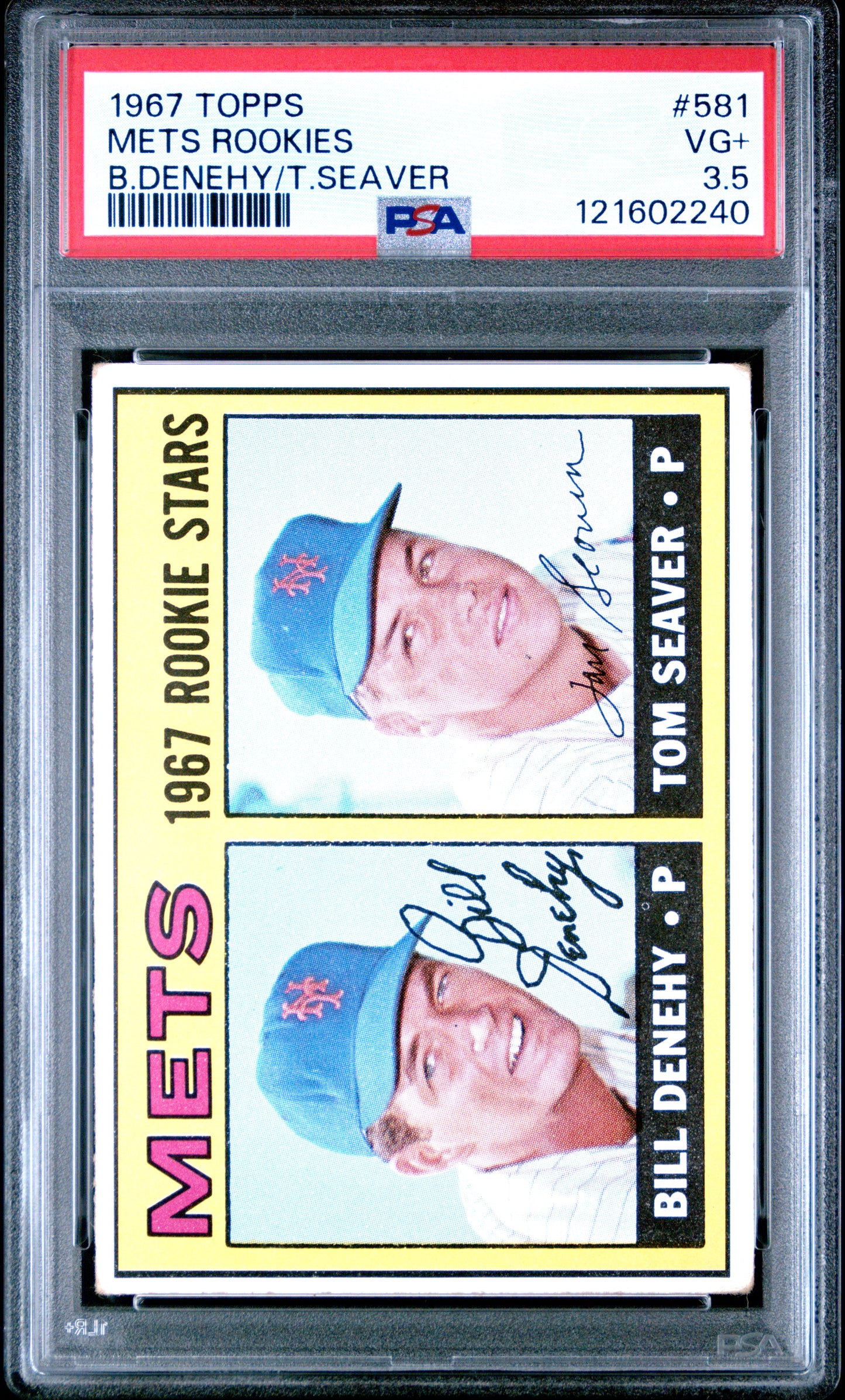 1967 Topps #581 Tom Seaver RC Rookie PSA 3.5 VG+ Well Centered New Label