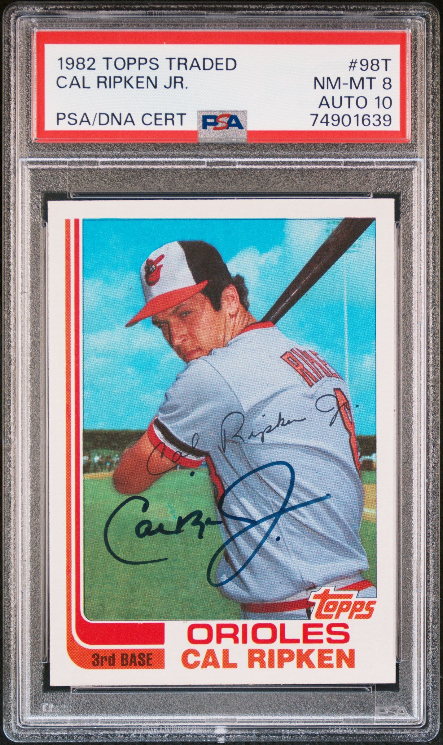 1982 Topps Traded #98T Cal Ripken Jr Rookie PSA 8 / 10 AUTO PWCC-E TOP 15%