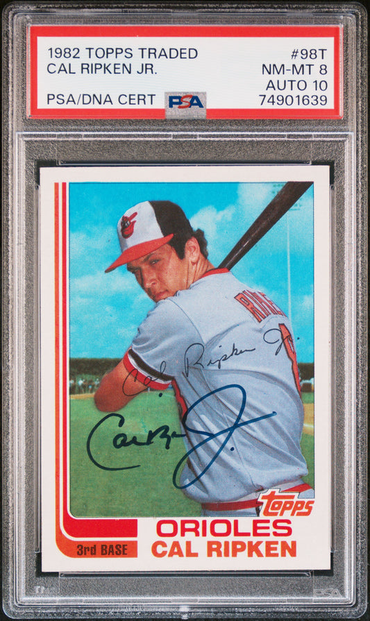 1982 Topps Traded #98T Cal Ripken Jr Rookie PSA 8 / 10 AUTO PWCC-E TOP 15%