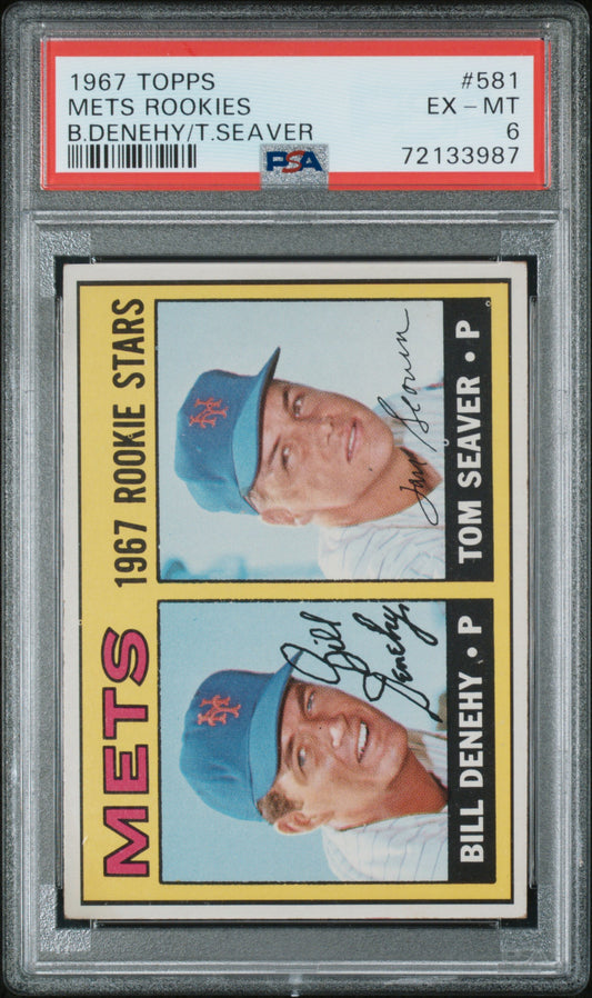 1967 Topps #581 Tom Seaver RC Rookie PSA 6 EX-MT Well Centered New Label