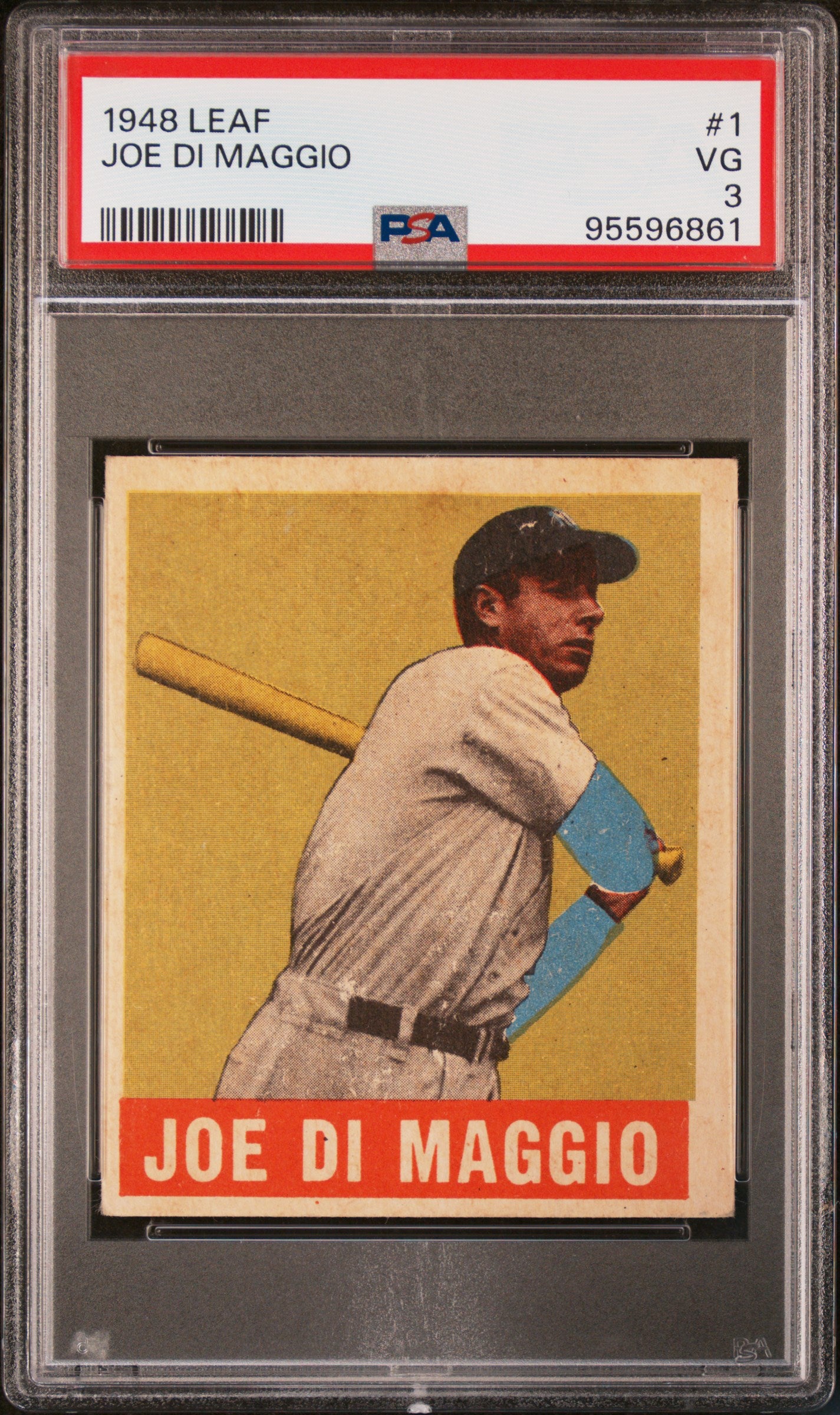 1948 Leaf #1 Joe DiMaggio PSA 3 VG CREASE FREE New Label
