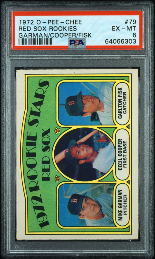 1972 O-Pee-Chee #79 Cecil Cooper Carlton Fisk RC Rookie PSA 6 EX-MT CENTERED