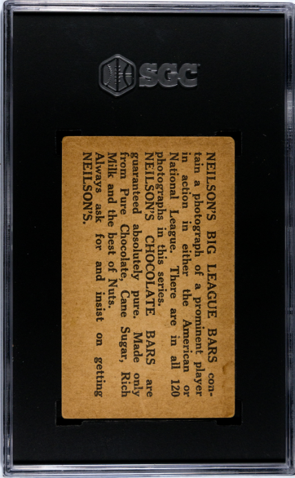 1922 Neilson's Chocolate (V61) Ed Rommel Type 2 SGC 2.5 GD+