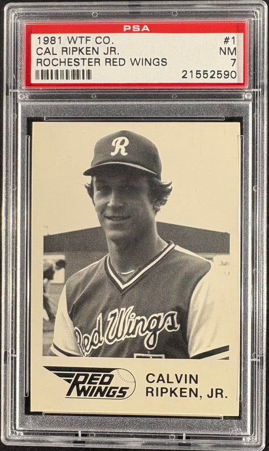 1981 WTF Rochester Red Wings #1 Calvin Ripken Jr Minor League Rookie PSA 7 NM