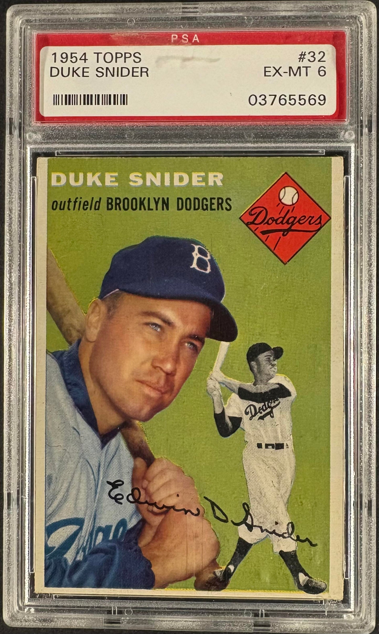 1954 Topps #32 Duke Snider PSA 6 EX-MT