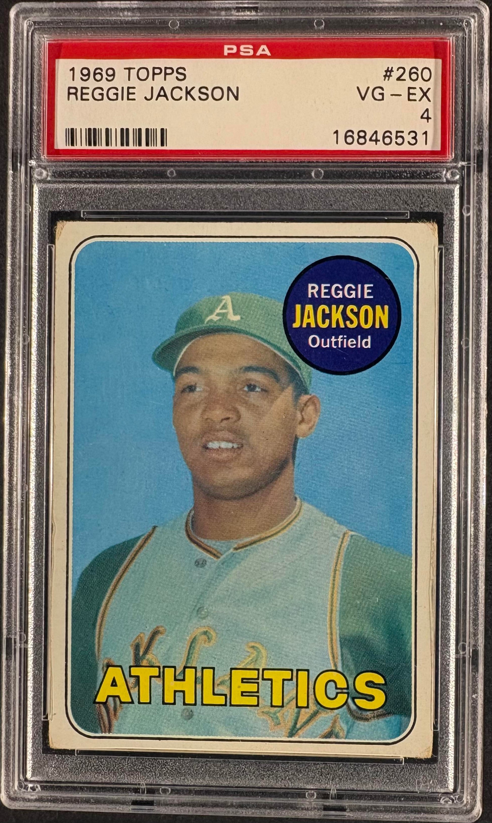 1969 Topps #260 Reggie Jackson RC Rookie PSA 4 VG-EX Well Centered