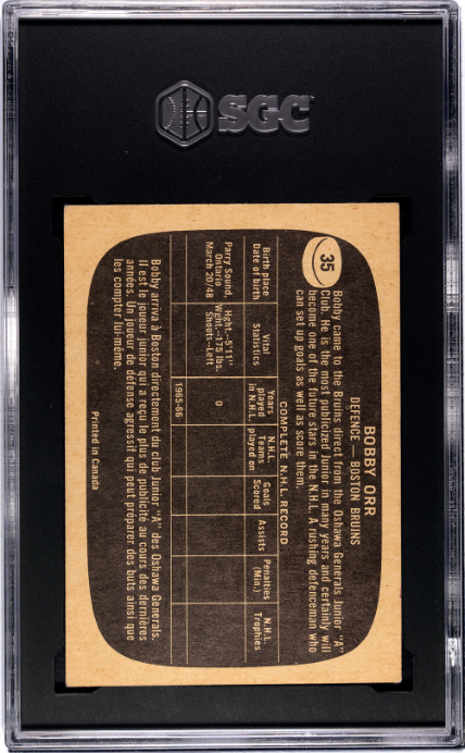 1966-67 Topps #35 Bobby Orr RC Rookie SGC 5 EX