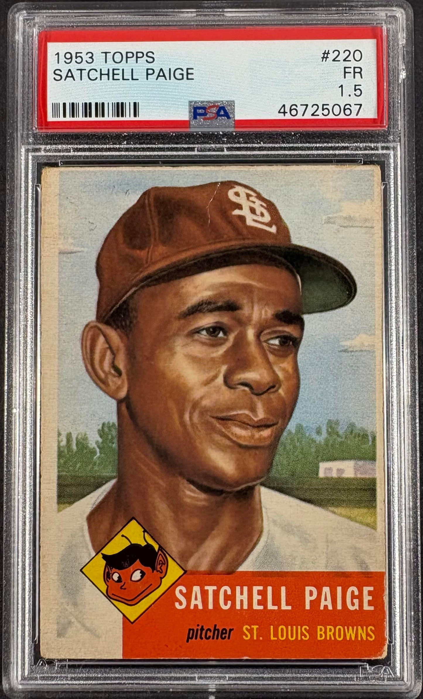 1953 Topps #220 Satchell Satchel Paige PSA 1.5 Nice Color New Label