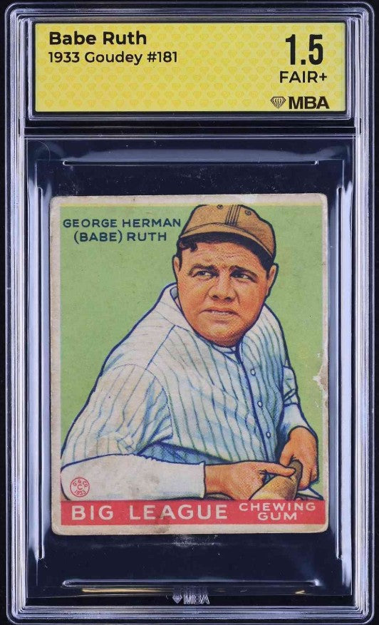 1933 Goudey (R319) #181 Babe Ruth MBA 1.5