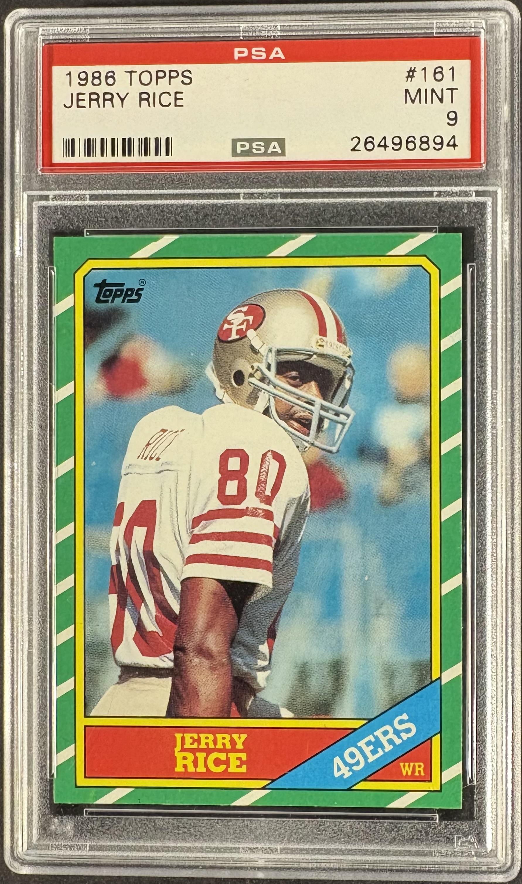 1986 Topps #161 Jerry Rice RC Rookie PSA 9 MINT High Grade