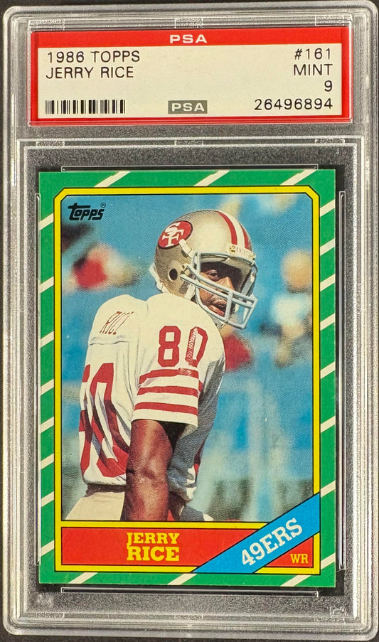 1986 Topps #161 Jerry Rice RC Rookie PSA 9 MINT High Grade