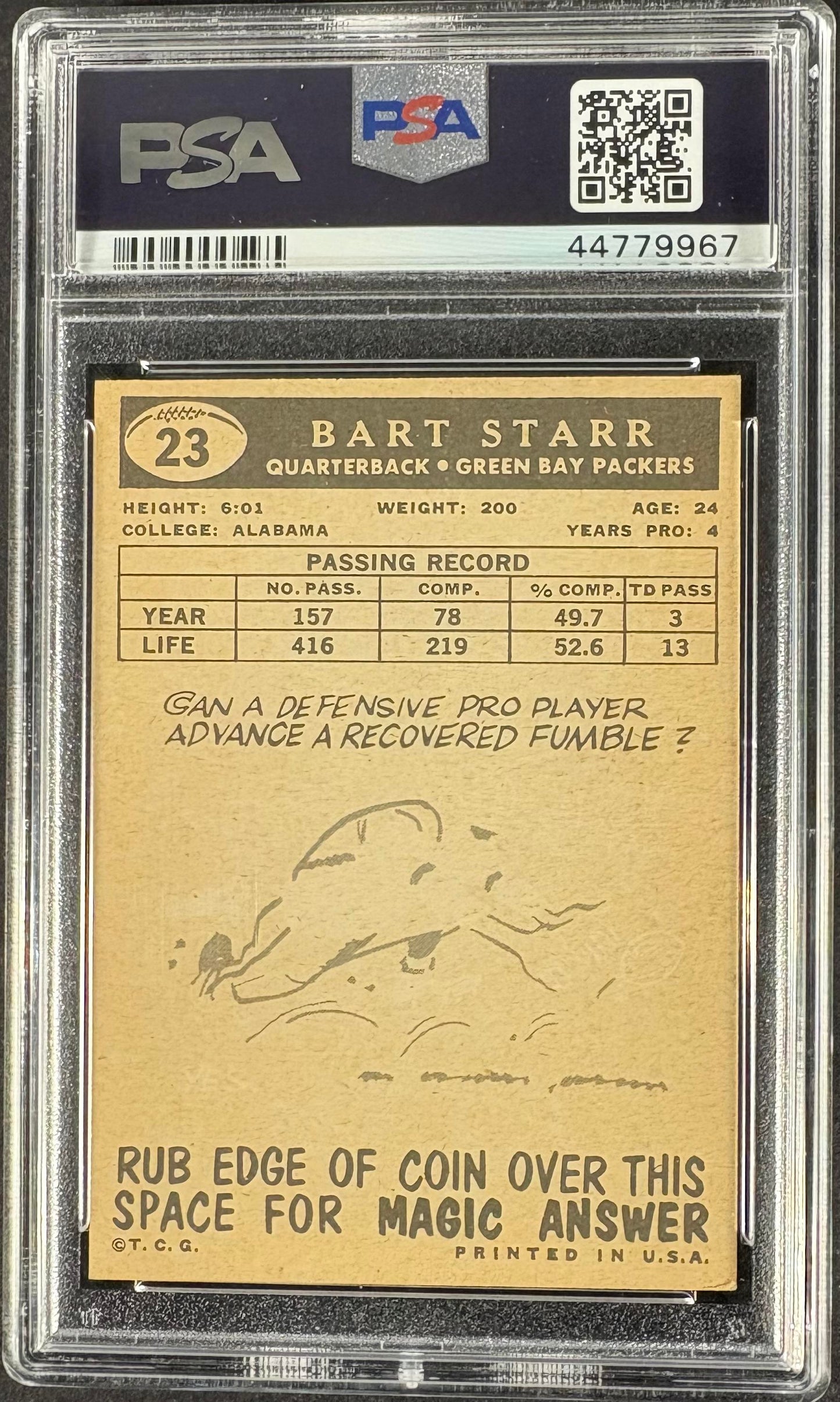 1959 Topps #23 Bart Starr PSA 8 NM-MT New Label