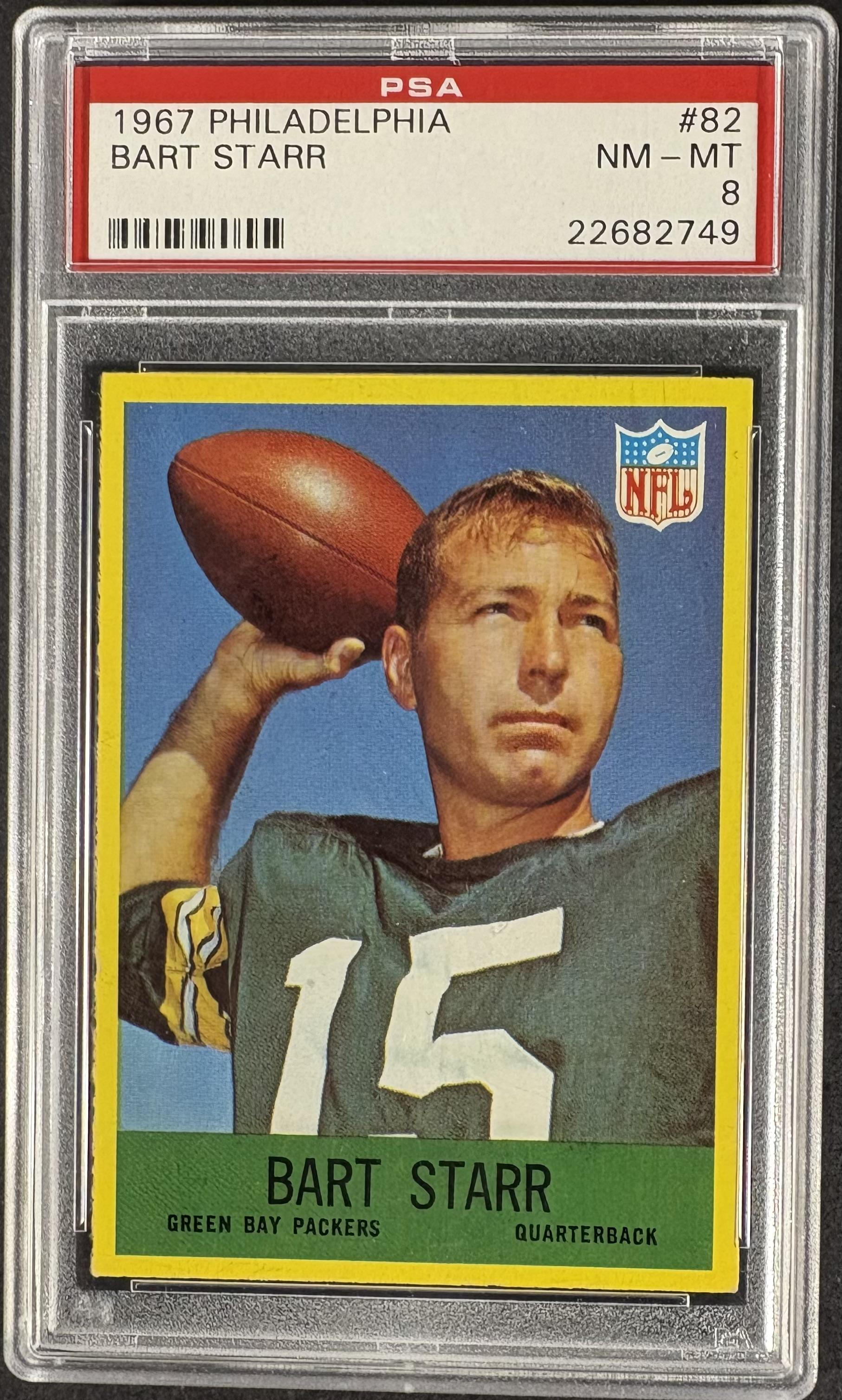 1967 Philadelphia #82 Bart Starr PSA 8 NM-MT Well Centered High Grade