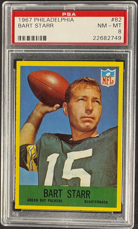 1967 Philadelphia #82 Bart Starr PSA 8 NM-MT Well Centered High Grade